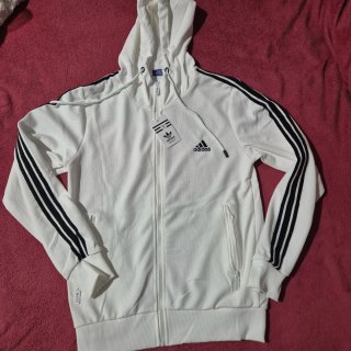 Sudadera con gorro Adidas blanca