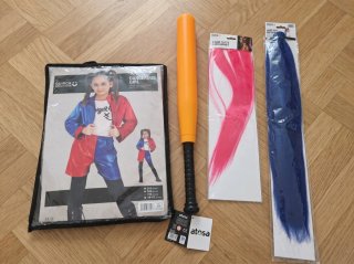 Pack disfraz Harley Quinn niña 7-9 nuevo a estrena