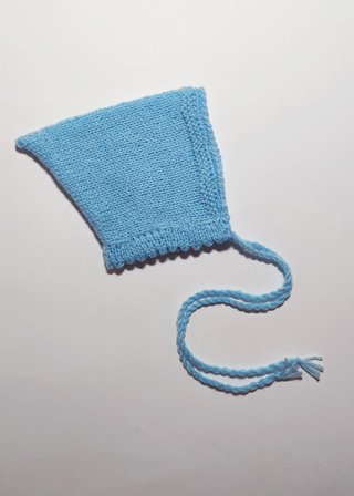 Gorro, capota gnomo azul celeste, bebé 3-6 meses