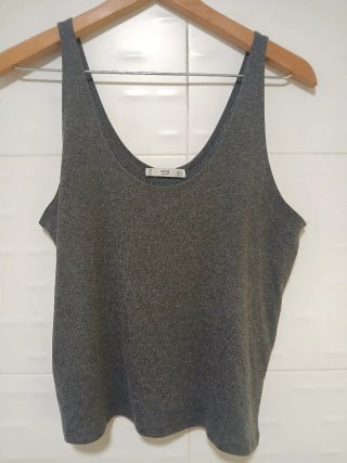 Camiseta Tirantes Mujer Mango Gris - Talla L
