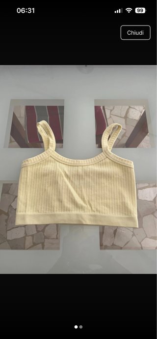 Top corto a coste per bambina