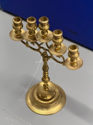 Candelabro Antiguo de Latón 5 Brazos