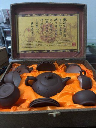 Set de Té Chino de Arcilla Antiguo