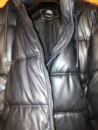 Cazadora Zara Polipiel Negra Talla M