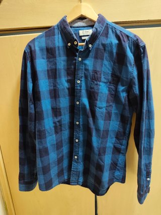 Camisa de cuadros azul Lefties Talla L