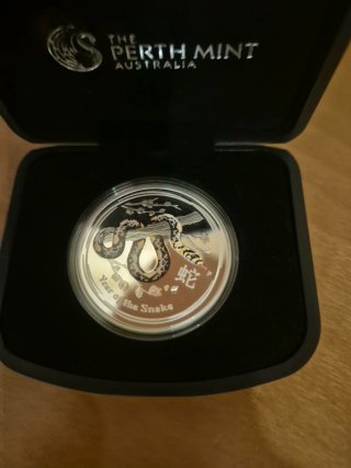 Moneda de Plata Year of the Snake Perth Mint