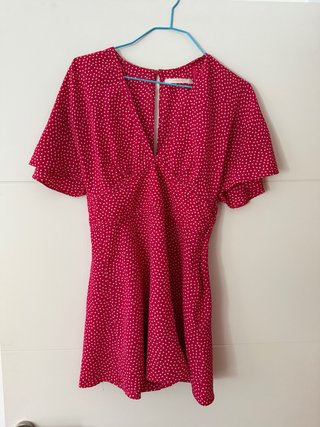 Mono fucsia con estampado de lunares