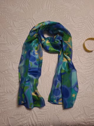Foulard Estampado Azul y Verde