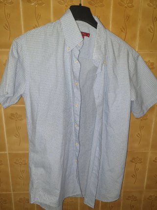 Camisa de manga corta azul