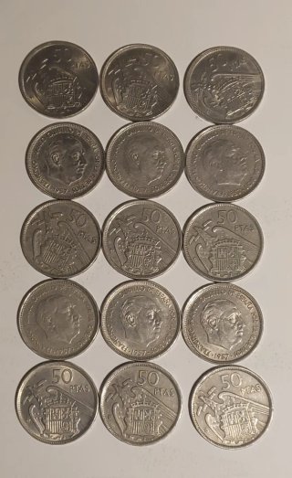 Monedas de 50 Pesetas de 1957