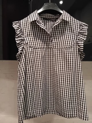 Blusa Zara Cuadros Vichy Talla M