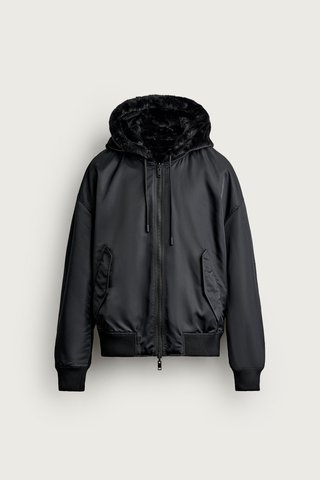 Cazadora Bomber reversible ZARA hombre efecto pelo