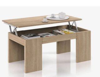 Mesa de Centro Abatible con Almacenamiento