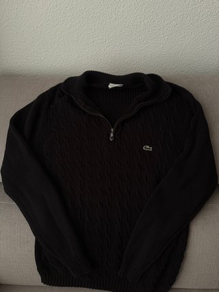 Jersey Lacoste con Cremallera Negro