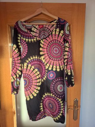 Vestido negro Manga Larga Coline Multicolor