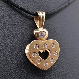 Colgante Corazón Oro 18k con Circonitas