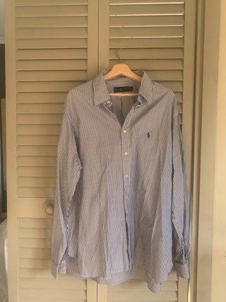 Camisa Ralph Lauren Rayas Azul y Blanco