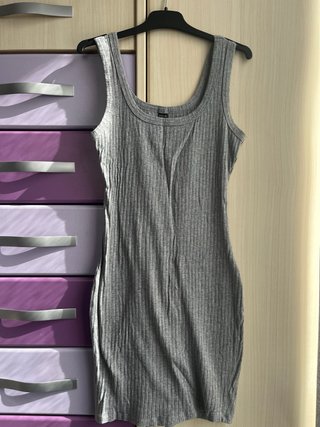 Vestido Gris Canalé