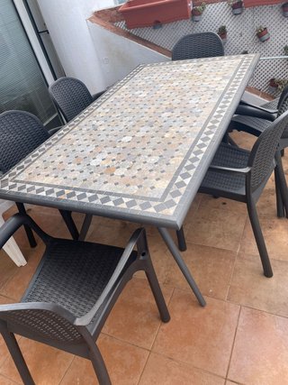 Mesa Terraza Mosaico + 6 Sillas