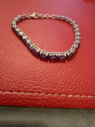 Pulsera de Plata con Piedras Moradas