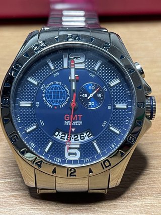 Reloj Tommy Hilfiger GMT Plateado y Azul