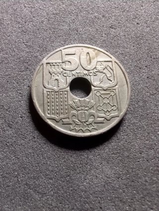 Moneda 50 Céntimos 1949 Flechas Invertidas