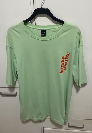 Camiseta Zara Verde Talla M