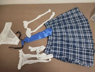 Conjunto de Lencería Estilo Colegiala. Disfraz
