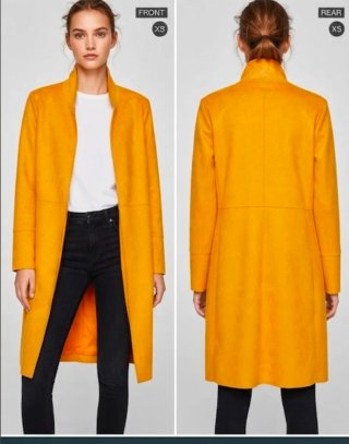 Abrigo Amarillo Zara Talla XS