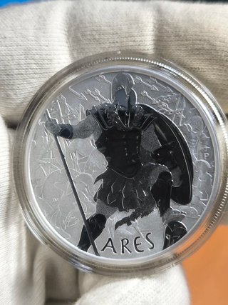 Moneda 1 Onza Plata Ares Dioses del Olimpo