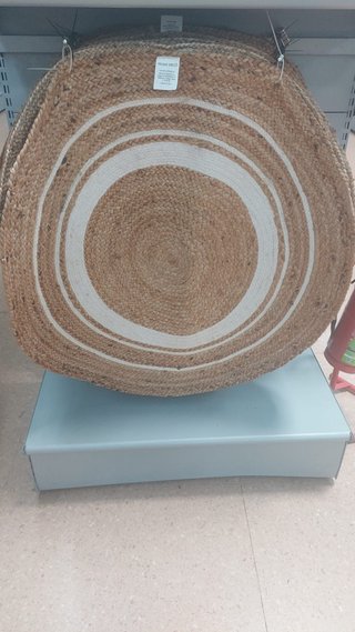 Alfombra Redonda Yute y Algodón 100cm