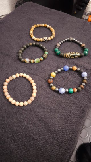 Lote de 5 Pulseras de Piedras Naturales