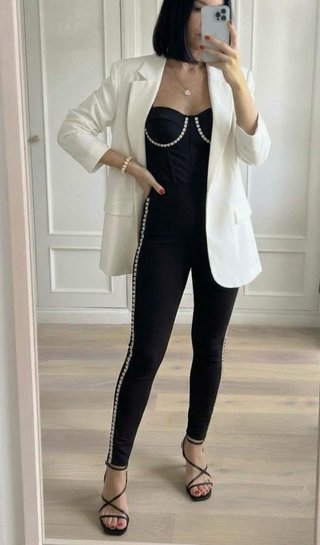 Leggings Negros con Pedrería Stradivarius