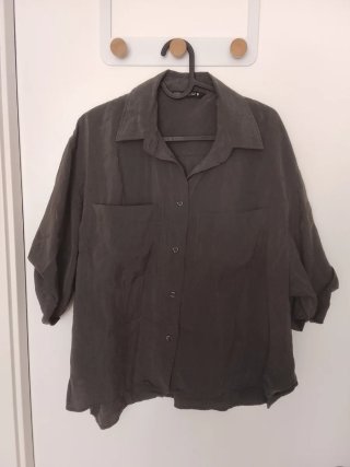 Camisa Zara Gris Oscuro Talla M