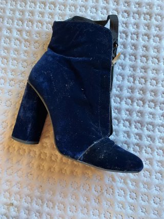 Botines de terciopelo azul