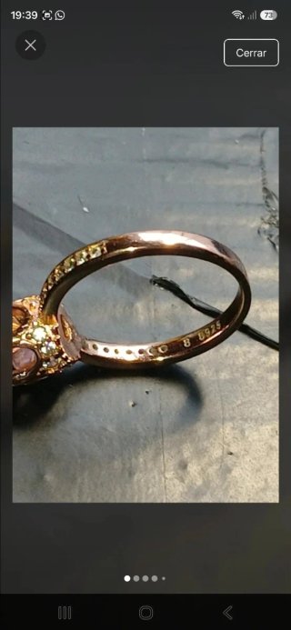 Anillo Solitario Plata S925 Baño Oro Rosa