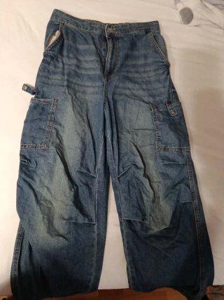 Pantalones Vaqueros Cargo Azules