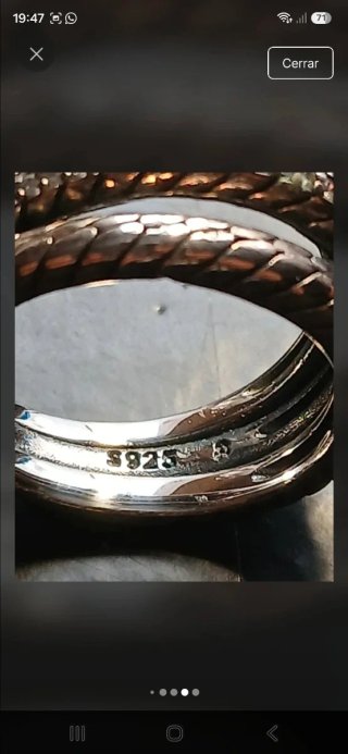 Anillo de plata de ley 925
