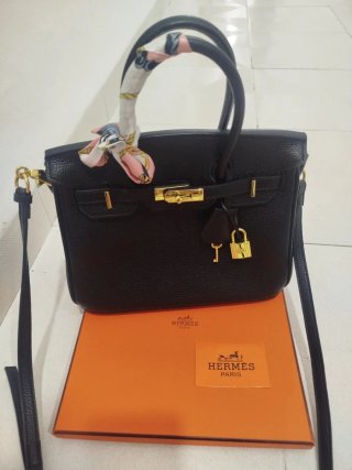 Borsa stile Birkin Hermès Nero