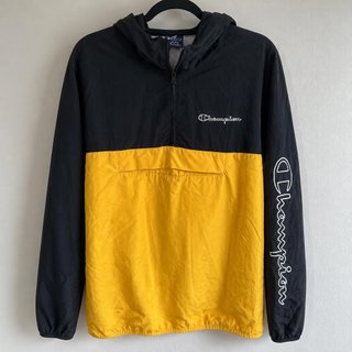 Cortavientos Champion Negro y Amarillo Talla L