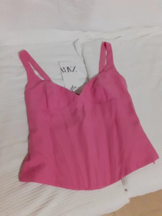 Top Vaquero Rosa Zara