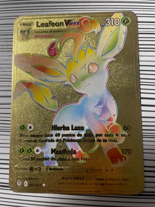 Carta Pokémon Metálica Dorada Leafeon Vmax