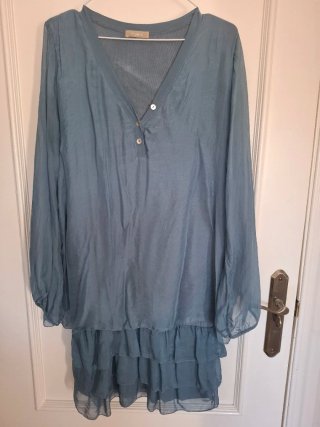 Vestido de gasa azul