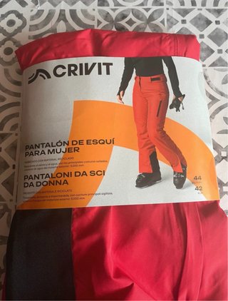 Pantalón de esquí mujer Crivit rojo