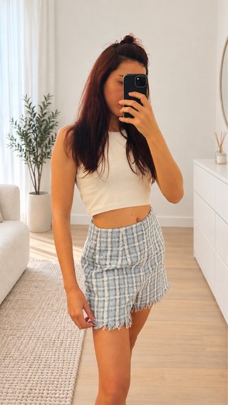 Falda pantalón SHEIN cuadros azul y blanco