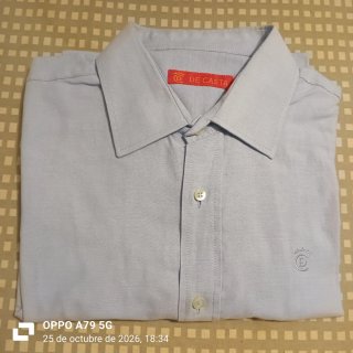 Camisa Manga Larga De Casta Azul Talla XL