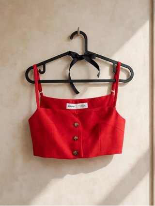 Top y pantalón Bershka color coral Talla XS