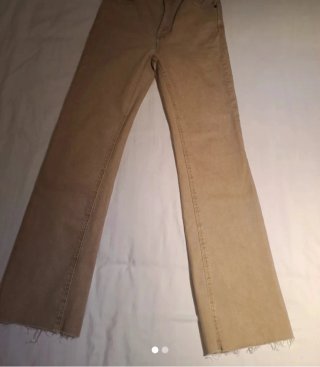 Pantalón Denim Elástico Beige