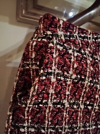 Pantalón corto de tweed cintura alta bolsillos