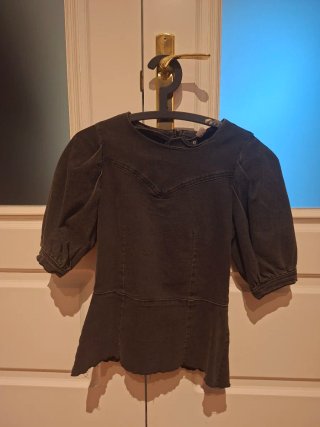 Top Denim Negro